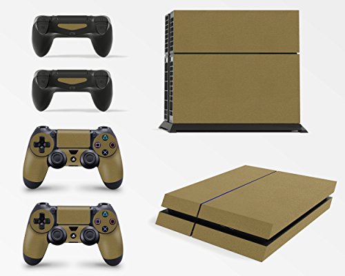 giZmoZ n gadgetZPS4 Console Metallic Gold Colour Skin Decal Vinal Sticker + 2 Controller Skins Set