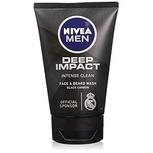 Nivea Men Face Wash, Deep Impact Intense Clean, For Beard & Face, With Black Carbon, 100g