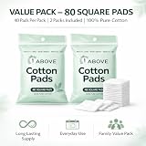 1ABOVE Cotton Pads 2 Packs 40 Count 80 Total Pure Cotton Squares view 2