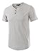 HETHCODE Men's Classic Comfort Soft Regular Fit Short Sleeve Henley T-Shirt Tee Heather Gray L
