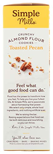 SIMPLE MILLS ALMOND FLOUR CRUNCHY COOKIES, TOASTED PECAN – GLUTEN FREE, VEGAN, HEALTHY SNACKS, MADE WITH ORGANIC COCONUT OIL, 5.5 OUNCE (PACK OF 1)