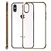 Soke iPhone Xs Max Case 2018, Slim Fit Cover Case [Unique Loudspeaker Hole][Drop Protection] with Clear Soft TPU Back and Electroplated Frame for iPhone Xs Max 6.5 Inch (2018 Released), Rose Gold