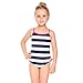 Arshiner Girls' One Piece Swimsuit Bathing Suits,Navy Blue,Size 130