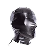 LUOEM Full Face Blindfold Mask Breathable Face Cover Mask Adult Cosplay Costume Hood Women Headgear (Black)