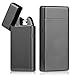 Kivors USB Rechargeable Windproof Arc Lighter Flameless Electronic Arc Lighter Double Arc Pulse Cigarette Metal Lighter (Black)