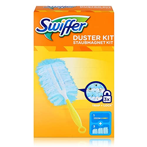 Swiffer Microfibre dust Cleaner Set, 1 Handle and 3 Replacement Pads (Pack