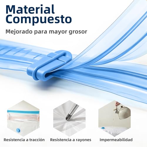 16 Piezas 60x40 cm Bolsas de Almacenamiento de Vacío con Bomba Eléctrica,Bolsas al vacio ropa viaje,80% de Ahorro de Espacio,Compresión rápida en 30s, Reutilizables, Almacenar Edredones,Cobertores