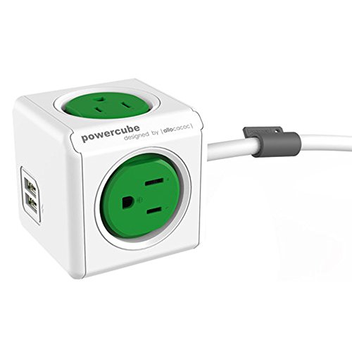 PowerCube 4420GN/USEUPC Extended USB Surge Protector US - Green