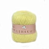 Celine lin One Skein Soft&Warm Angola Mohair Cashmere Wool Knitting Yarn 50g,Light yellow