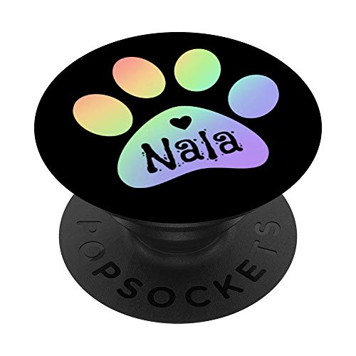 Nala Paw Print Love Dog Cat Gift Pet Heart Rainbow PopSockets PopGrip: Swappabl…