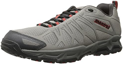 Montrail Mens Fluid Fusion Outdry Trail Shoe, Flint Grey/Sail Red, 14 M US