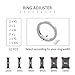 Ring Size Adjuster Invisible Ring Adjuster Sizer Reducer with Jewelry Polishing Cloth for Loose Rings, 10 Pieces, 6 Sizes