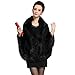 Caracilia Women Bridal Faux Fur Shawl Wraps Cloak Coat Sweater, Black3, One Size