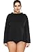 SOCIALA Swim Shirt Women Plus Size Long Sleeve Rashguard Rash Guard Top 3X Black