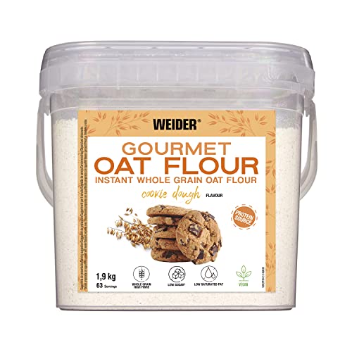 Weider Gourmet Oat Flour. Cookie Dough flavor (1.9 kg). Whole Grain, Source of Proteins, Low Sugar Content.