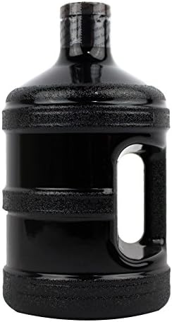H8O 1 Gallon Round BPA Free Water Bottle with 48mm Cap (Black)