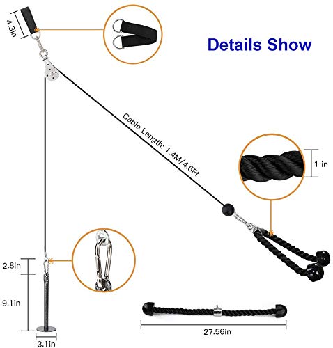 Linsam-Tricep-Pulley-SystemCable-Pulley-for-ArmMuscleShoulderForearm-Strength-TrainingWeight-Trainingwith-Loading-Pinfor-DIY-Home-Garage-Gym-Fitness-Equipments