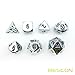 Bescon Super Shiny Gloss Silver Metal 7pcs Polyhedral Dice Set, Chrome Metal RPG Game Dice 7pcs Set