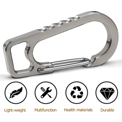 PPFISH Titanium Heavy Duty Carabiner Keychain, EDC Quick Release Hooks