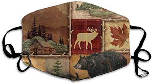 HUSDFS Mouth Masks Lodge Style Northwoods Cabin Mouth Mask Unisex Dust Mask Reusable Mask for Men and Women