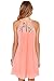 DREAGAL Women's Scoop Neck Loose Fit Floral Lace Mini Dress Peach Small