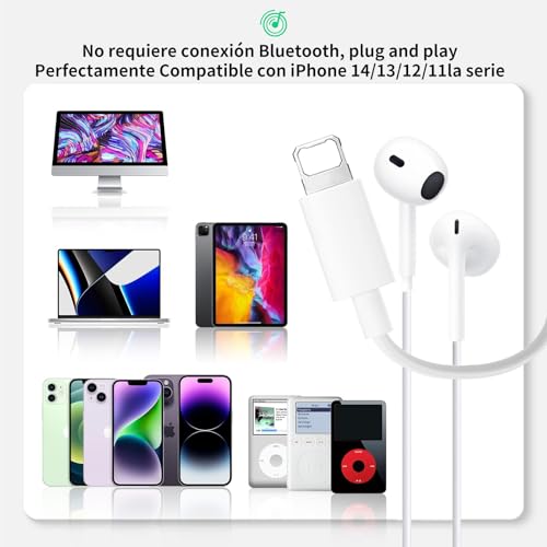 XIANGBIN Headphones for iPhone,Headphones Cable with Noise Isolating Support Call Volume Control,Compatible with iPhone 11/12/13/14/X/XS/XR/8/7 Plus,Supports All iOS System
