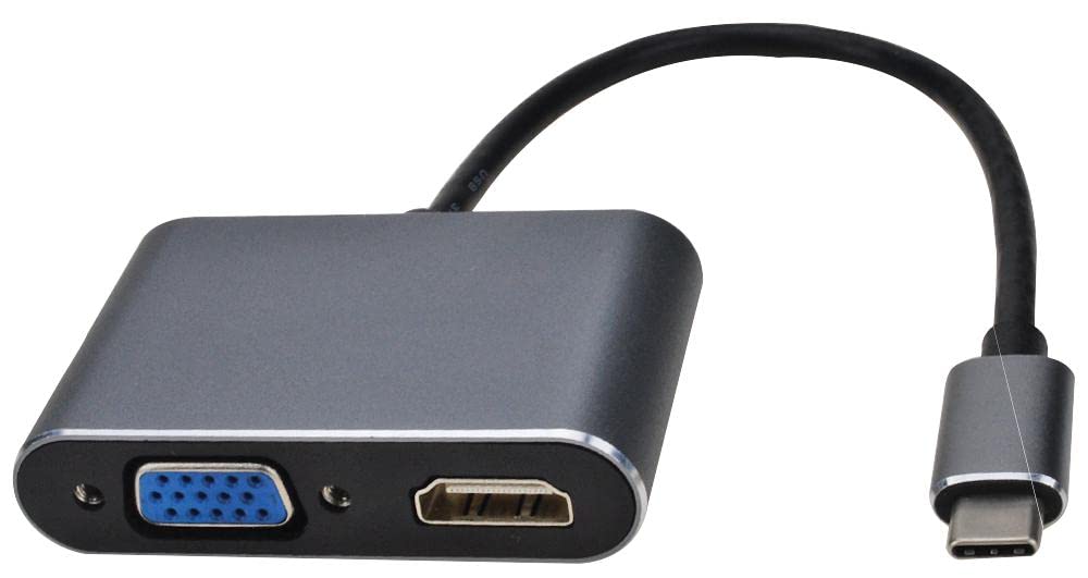 PRO SIGNAL PSG3317 USB-C to 4K HDMI and 1080p VGA 2-in-1 Video Adaptor,