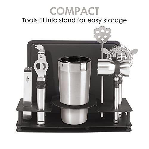 Oggi Pro StainlessSteel 10Piece Cocktail Shaker and Bar Tool Set