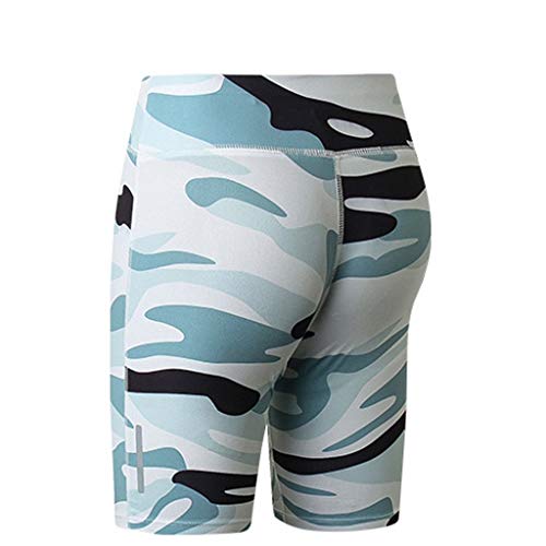 FKSESG Leggings Women's Fitness Yoga Pants Reflective Strip Night Running Training Five-Minute White