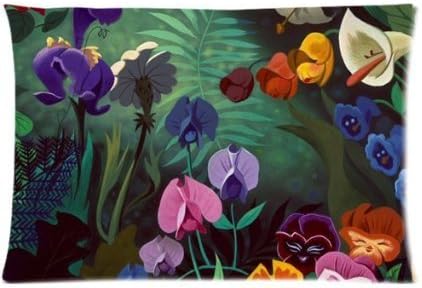 Beautiful Flowers Alice in Wonderland Custom Cotton &amp; Polyester Soft Rectangle Pillow Case Cover 20X30 (Two Sides)