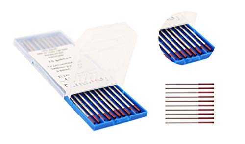 SenTECH TIG WT20 (red) Welding 1.0 mm x175 mm Tungsten Electrodes, Thorium 2%, Thorium Tungsten Electrode, Package of 10 Pieces