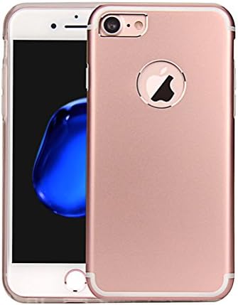 Ultra Thin iPhone 7 Case with Hybrid Inner Shock Absorption TPU Bumper + Scratch Resistant Hard Metalic Shell Case Cover for iPhone 7 (2016) (Rose Gold)