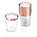 Rose Gold Rimmed Plastic Cups | 10 oz. 60 Pack | Hard Clear Plastic Cup | Disposable Ideal For Glamour Parties | Fancy Wedding Tumblers | Sturdy & Crystal Clear | Elegant Design | Plastic BPA Free