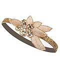 Vijiv Rose Gold Beaded Headband Headpiece Vintage 1920s Great Gatsby Flapper