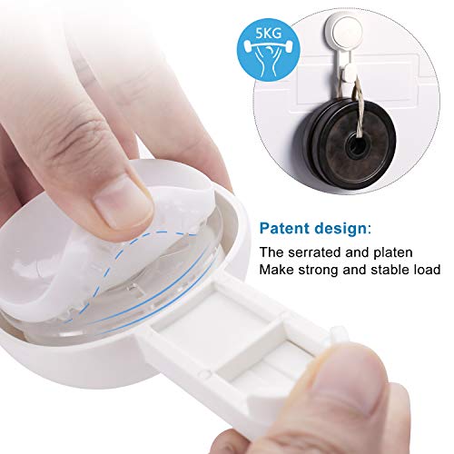 Marchpower Suction Cups Shower Hooks Reusable SuperLock Utility Hooks(4 Pack) Heavy Duty Vacuum Suction Home Kitchen Bathroom Wall Hooks Hanger for Towel Loofah Cloth Key & Ceiling Hanger - Thumbnail 3