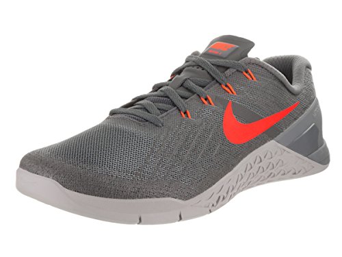 NIKE Mens Metcon 3 Training Shoes Track Dark Grey/Hyper Crimson 852928-007 Size 9.5