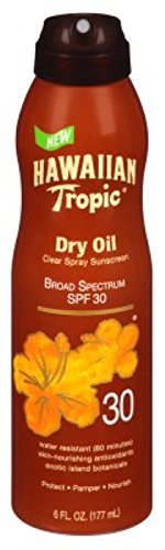 Hawaiian Tropic Dry Oil Spf#30 6 Ounce Spray (177ml) (3 Pack)