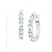 Platinum-Plated Brass 1 5/8 ct Natural Sky Blue Topaz Hoop Earrings with Diamonds, .875