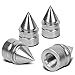 Auto Dynasty Impaler Spike Style Polished Aluminum Silver Tire Vavle Stem Caps (Pack of 4)