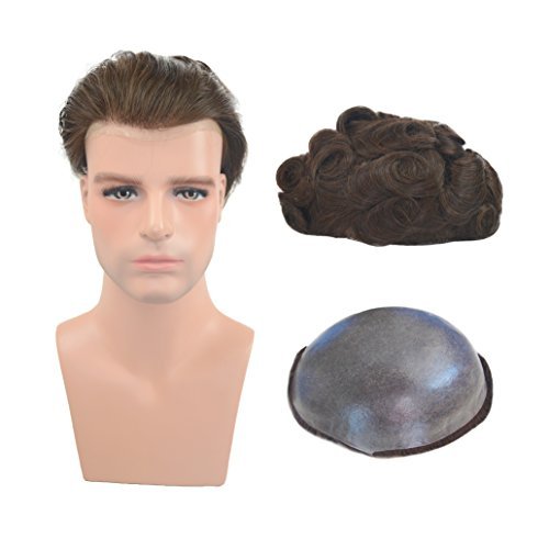 Soft thin skin human hair pieces toupee for men, veer e…