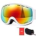 Gonex Ski Snow Goggles Anti-fog Windproof UV400 Protection with Double Spherical Lens with Goggle Case, White, Small