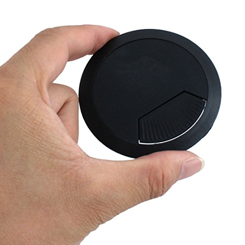 Desk 60mm Dia Grommet Cable Cord Hole Cover Black 3 Pcs