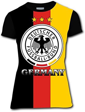 Women's Girl's Casual Graphics Germany World Cup 2018 Russia Champions 3D Printed T-Shirts Short Sleeve Tops Tees M