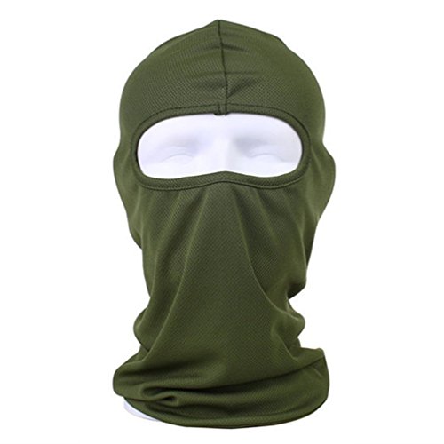 Zldoll Ski Face Mask Ultra Thin Windproof Motorcycle Cycling Balaclava Candy Color for Fishing Running Skiing Hiking (Army Green)