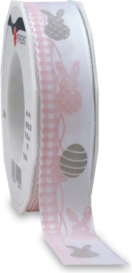 Präsent - Eindhoven Printed Ribbon Old Pink 20-m-Roll 25 mm width