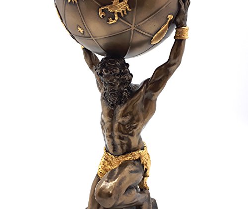 Veronese Atlas Titan Celestial Sphere Greek God Statue Sculpture Figure Bronze Finish 12.8΄΄ - Thumbnail 2