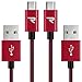 RAMPOW Micro USB Cable [3.3ft, 2-Pack] - QC 3.0 High Speed Android Charging Cable-Compatible with S9/S7/S6, Sony, HTC, Motorola, Kindle, LG and More-Red