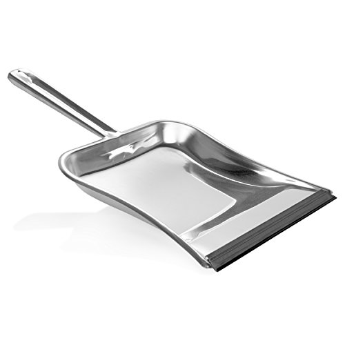 wenco Kehrschaufel mit Gummilippe, Edelstahl, Länge: 38 cm, Silber, 523387 – Bild 3