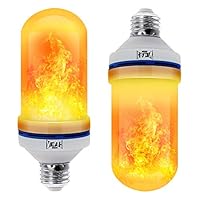 YEAHBEER LED Flame Effect Light Bulb, 4 Modes Flame Light Bulbs with Gravity Sensor,E26 LED Flickering Flame Effect Light,2 Pack for Holiday Hotel/Bar/Party/Home (2 Pack)