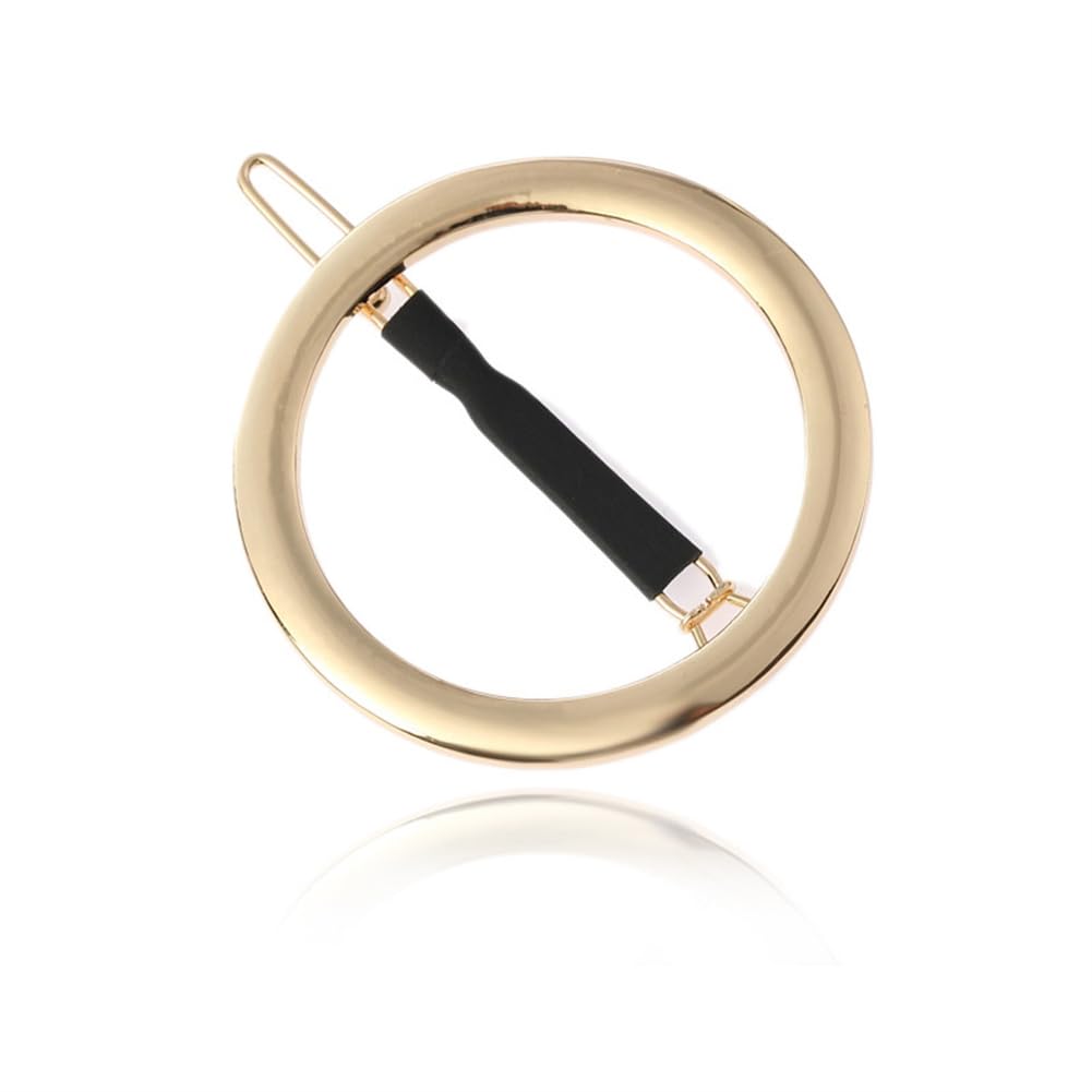 yangzerang Circle Hair Clip Minimalist Hair Clip for Women Girls Barrette Hollow Round Gold Tone Hair Clamp French Style Hairpin Geometry Metal Hair Accessories